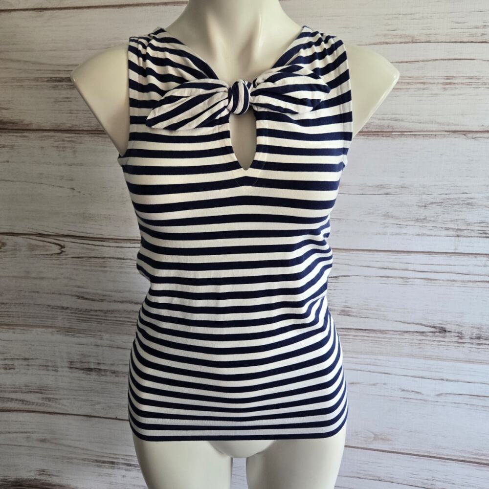 Kate Spade Stripe Sleeveless Top with Bow sz XS